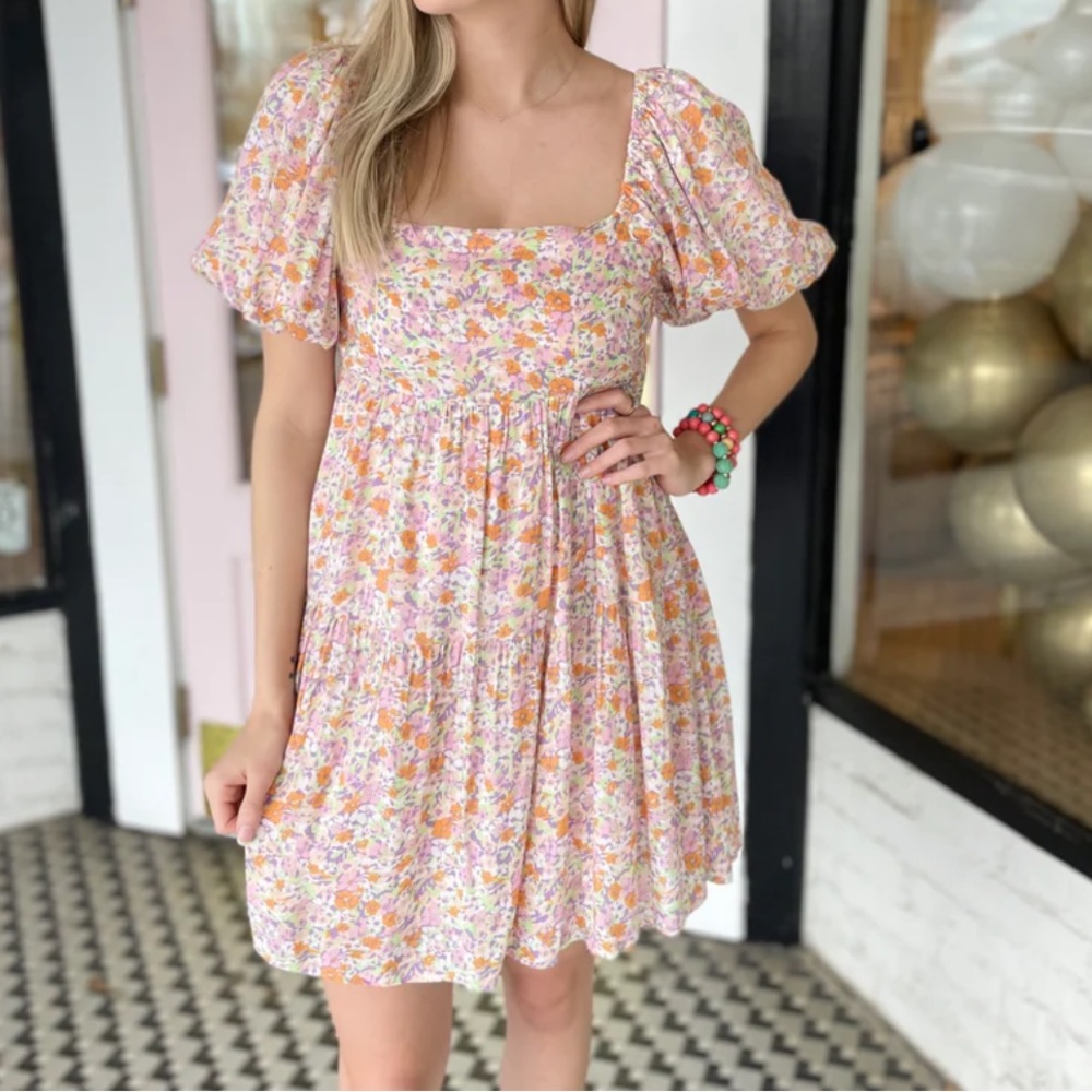 MinkPink Versailles Puff Mini Smock Dress